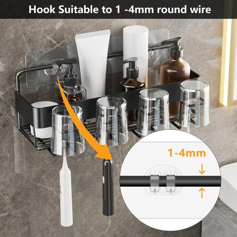 Spiglamm 9 Pack Shower Caddy Adhesive Hooks Replacement, Shower Shelf Adhesive Replacement, Strong Adhesive Shower Hooks for Shower Caddy Shelves Rack Basket Holder - Image 3